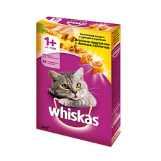 Whiskas для взрослых кошек "Вкусные подушечки с нежным паштетом, с курицей и индейкой"