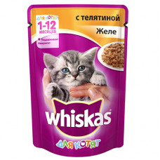 Whiskas Корм  85г желе телятина (для котят)
